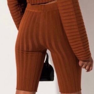 AKIRA | Rust Orange “Missin You Crazy” Biker Bermuda Shorts